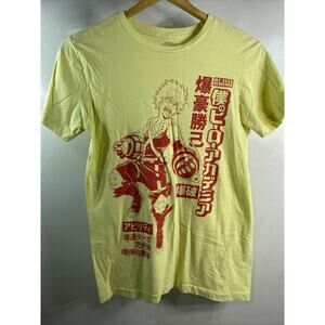 My Hero Academia Anime Yellow Graphic T-Shirt Men’s Small 34-36 Flaw